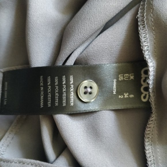 ASOS Long Sleeve Grey Button Down Business Casual Workwear Minimalist 2 Small - Picture 6 of 6